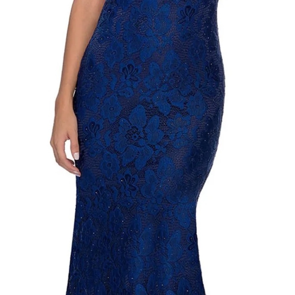 Elegant Blue Lace Gown